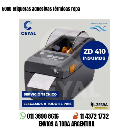 5000 etiquetas adhesivas térmicas ropa