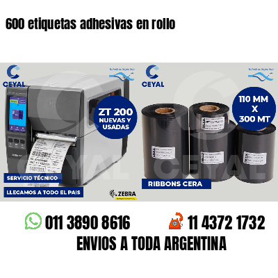 600 etiquetas adhesivas en rollo