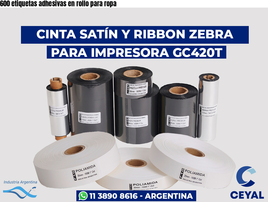 600 etiquetas adhesivas en rollo para ropa