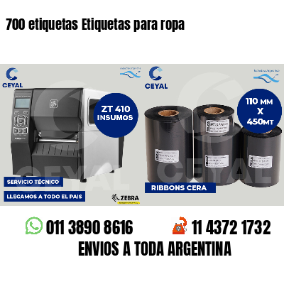 700 etiquetas Etiquetas para ropa