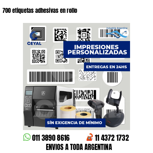 700 etiquetas adhesivas en rollo