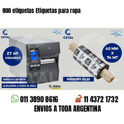 800 etiquetas Etiquetas para ropa