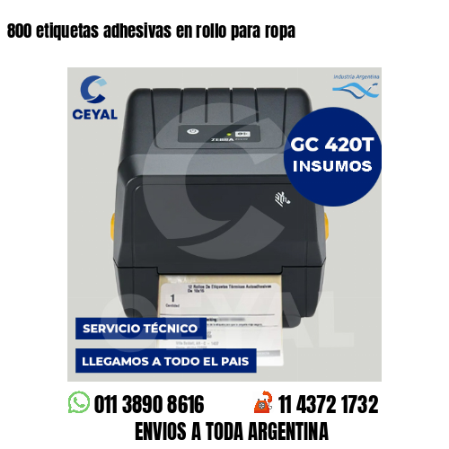 800 etiquetas adhesivas en rollo para ropa