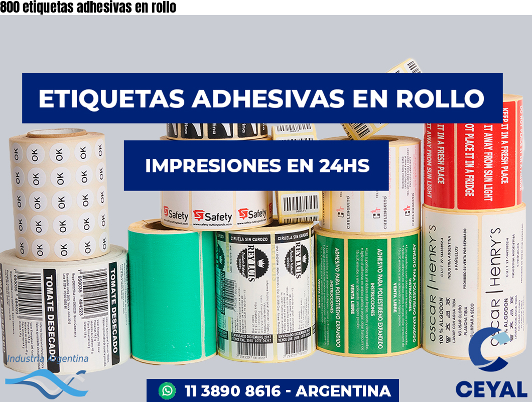 800 etiquetas adhesivas en rollo