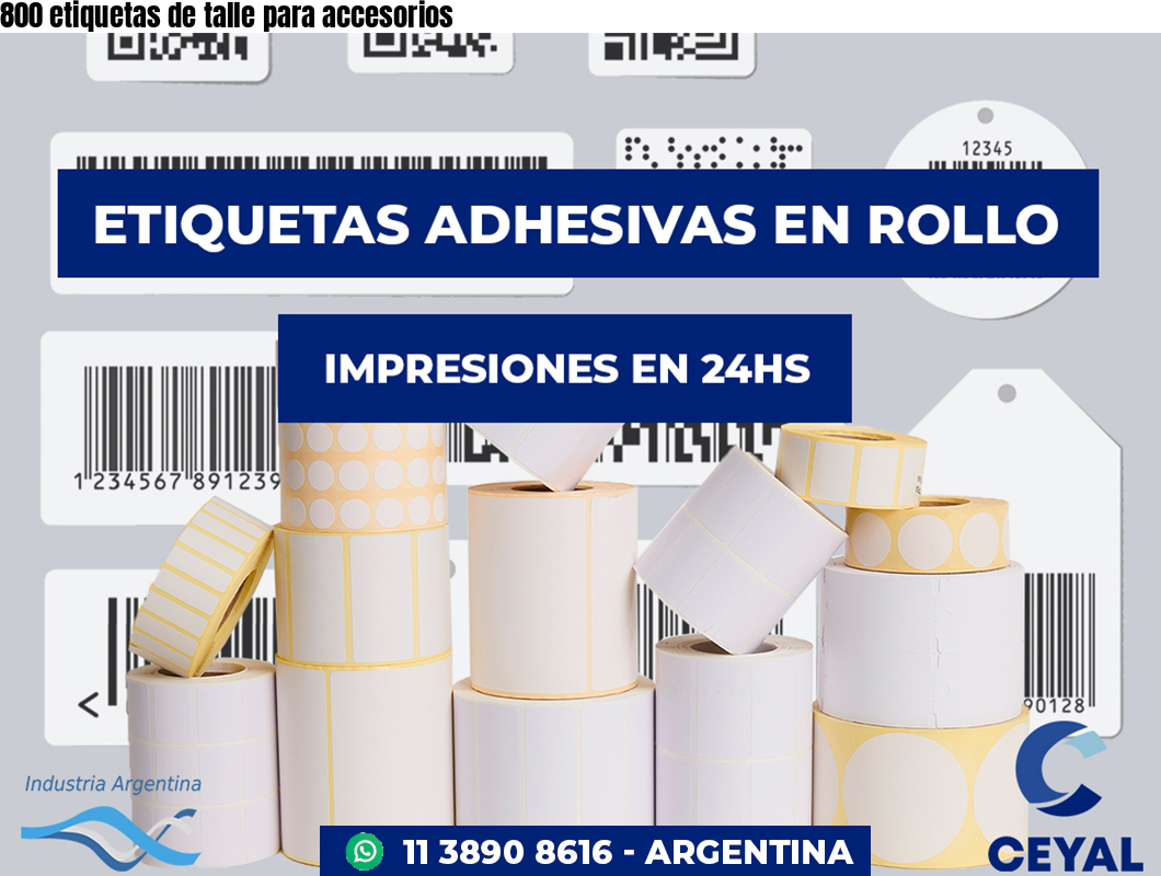 800 etiquetas de talle para accesorios