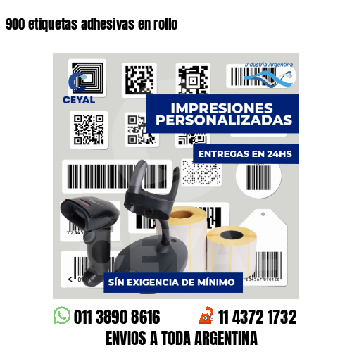 900 etiquetas adhesivas en rollo