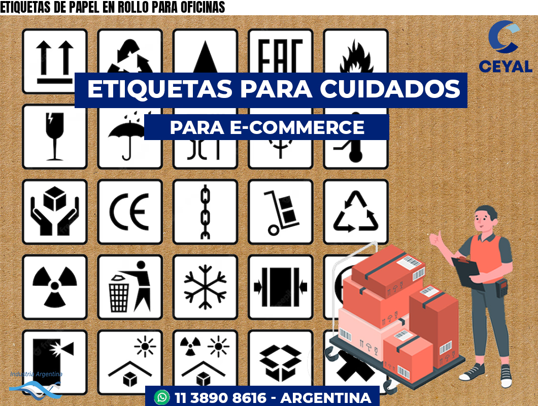 ETIQUETAS DE PAPEL EN ROLLO PARA OFICINAS