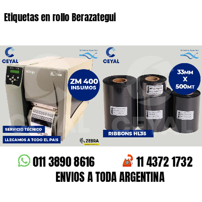 Etiquetas en rollo Berazategui