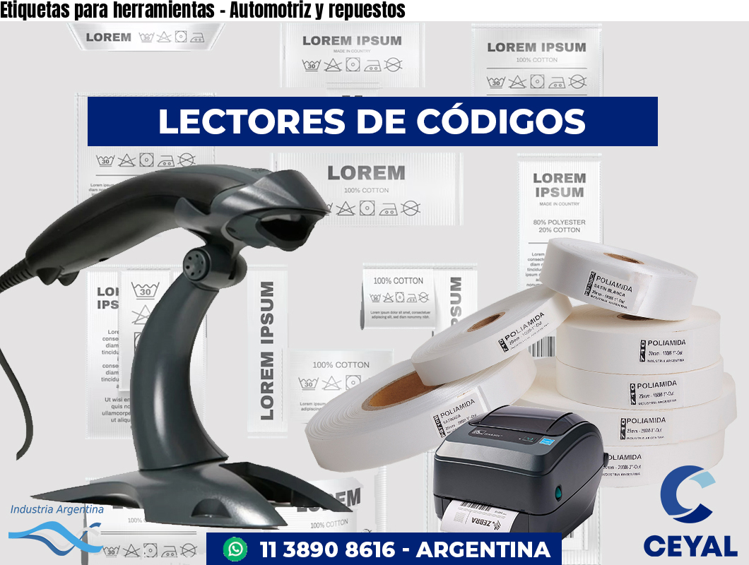 Etiquetas para herramientas - Automotriz y repuestos