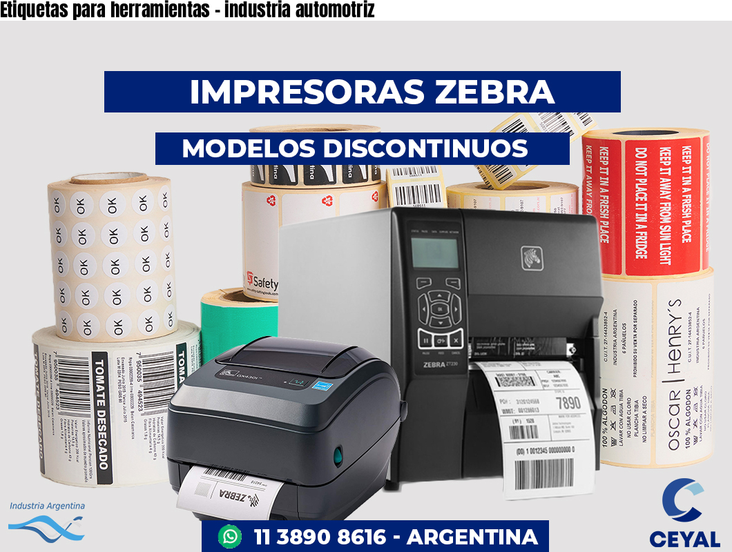 Etiquetas para herramientas - industria automotriz
