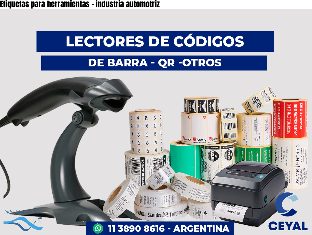 Etiquetas para herramientas - industria automotriz
