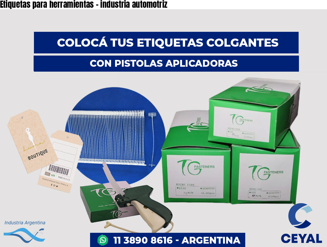 Etiquetas para herramientas - industria automotriz