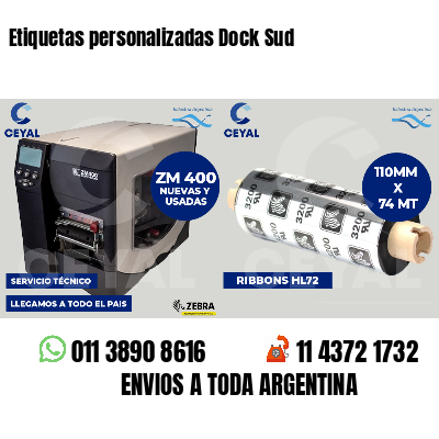 Etiquetas personalizadas Dock Sud