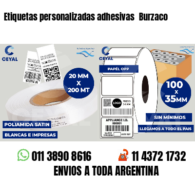 Etiquetas personalizadas adhesivas Burzaco