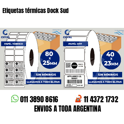 Etiquetas térmicas Dock Sud