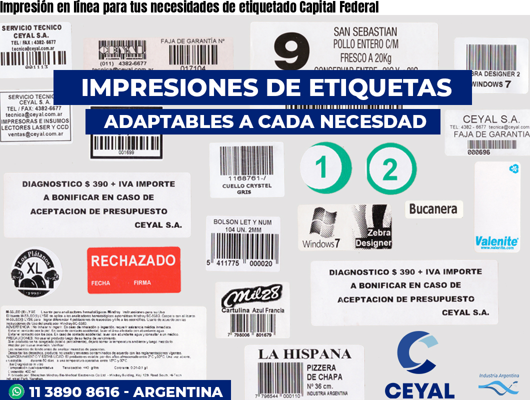 Impresión en línea para tus necesidades de etiquetado Capital Federal