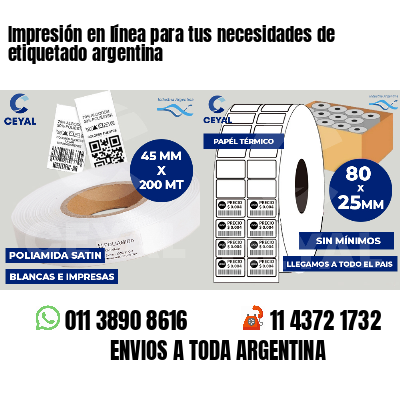 Impresión en línea para tus necesidades de etiquetado argentina