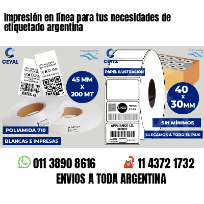 Impresión en línea para tus necesidades de etiquetado argentina