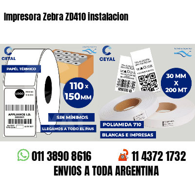 Impresora Zebra ZD410 instalacion