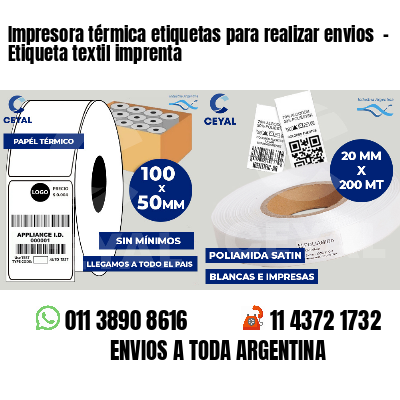 Impresora térmica etiquetas para realizar envios  - Etiqueta textil imprenta