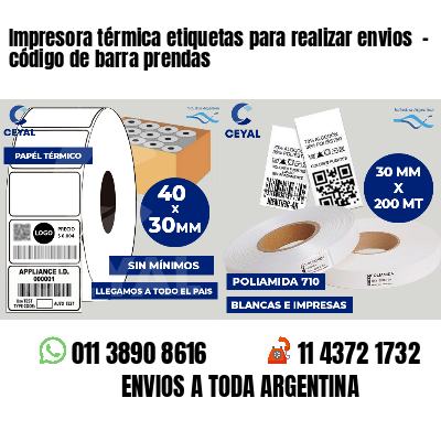 Impresora térmica etiquetas para realizar envios  - código de barra prendas