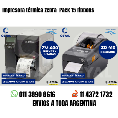 Impresora térmica zebra  Pack 15 ribbons