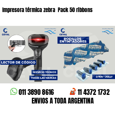 Impresora térmica zebra Pack 50 ribbons