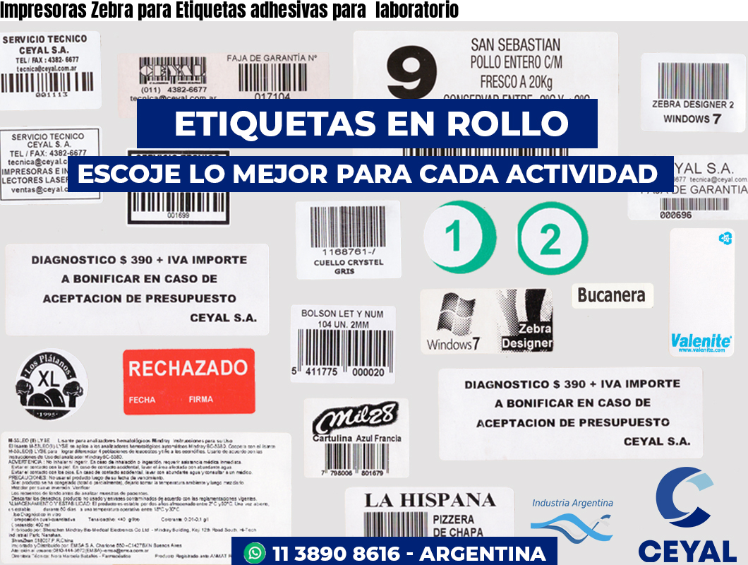 Impresoras Zebra para Etiquetas adhesivas para  laboratorio