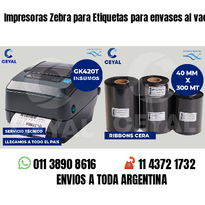Impresoras Zebra para Etiquetas para envases al vacío