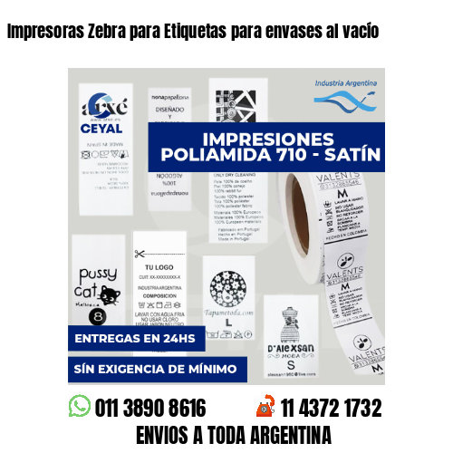 Impresoras Zebra para Etiquetas para envases al vacío