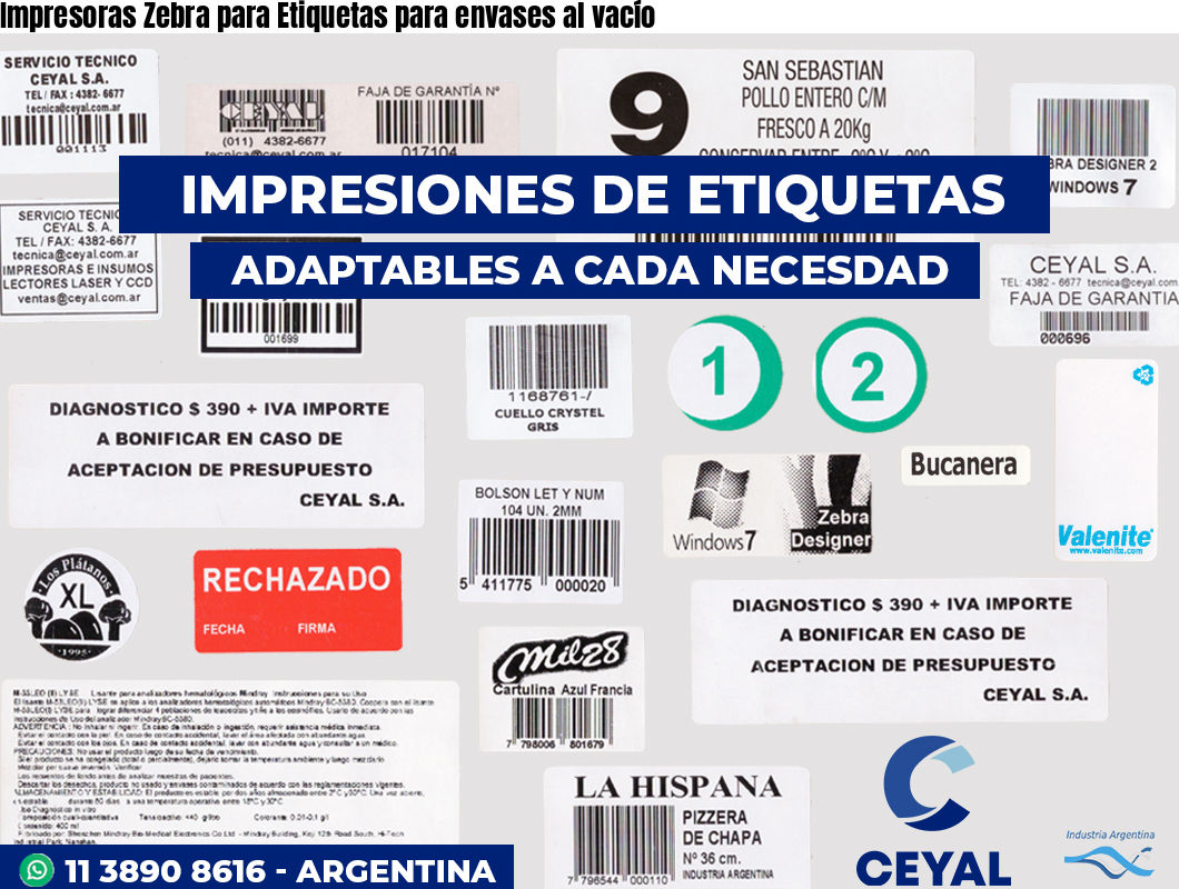 Impresoras Zebra para Etiquetas para envases al vacío