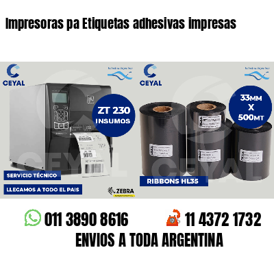 Impresoras pa Etiquetas adhesivas impresas