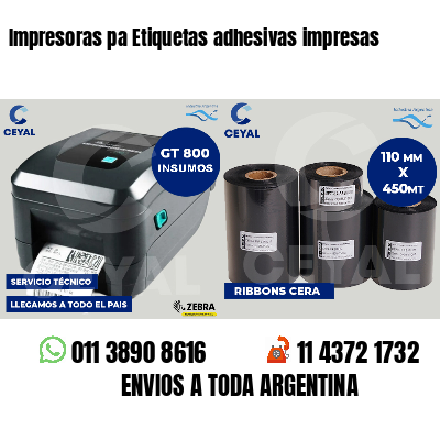 Impresoras pa Etiquetas adhesivas impresas