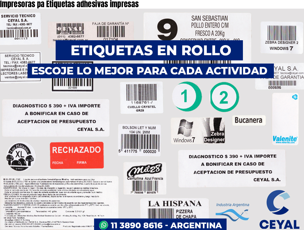 Impresoras pa Etiquetas adhesivas impresas