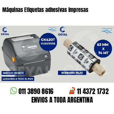Máquinas Etiquetas adhesivas impresas