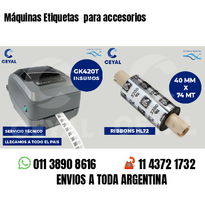 Máquinas Etiquetas para accesorios