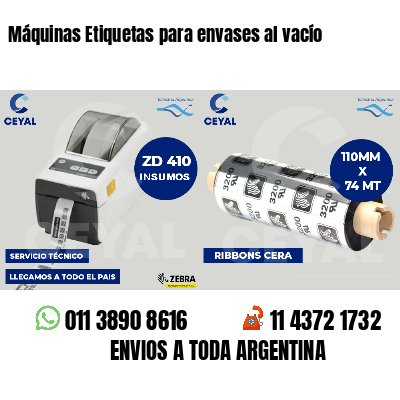 Máquinas Etiquetas para envases al vacío