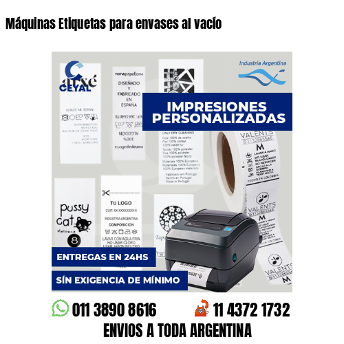 Máquinas Etiquetas para envases al vacío