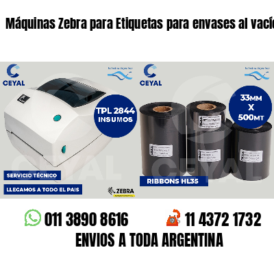 Máquinas Zebra para Etiquetas para envases al vacío