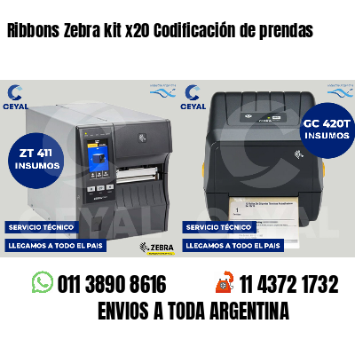 Ribbons Zebra kit x20 Codificación de prendas