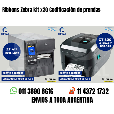 Ribbons Zebra kit x20 Codificación de prendas