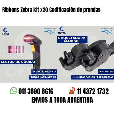 Ribbons Zebra kit x20 Codificación de prendas