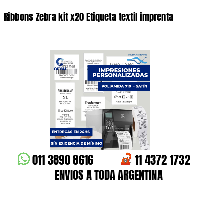 Ribbons Zebra kit x20 Etiqueta textil imprenta