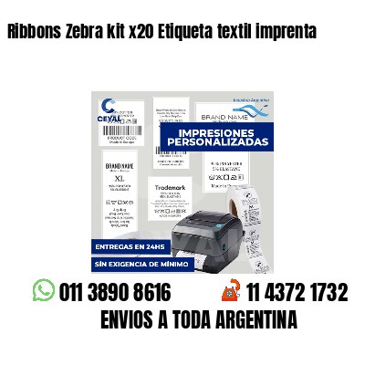 Ribbons Zebra kit x20 Etiqueta textil imprenta