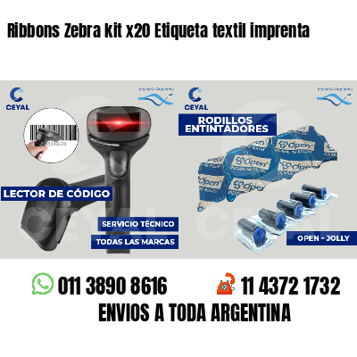Ribbons Zebra kit x20 Etiqueta textil imprenta