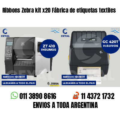 Ribbons Zebra kit x20 Fábrica de etiquetas textiles