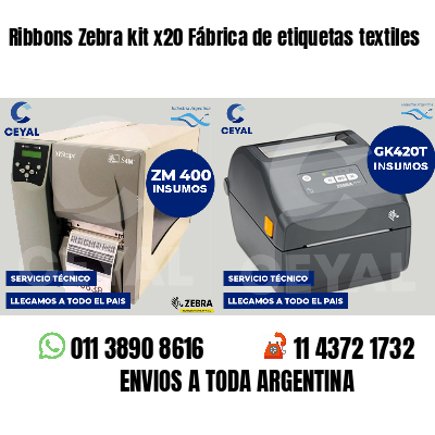 Ribbons Zebra kit x20 Fábrica de etiquetas textiles