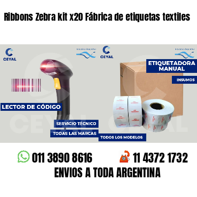 Ribbons Zebra kit x20 Fábrica de etiquetas textiles