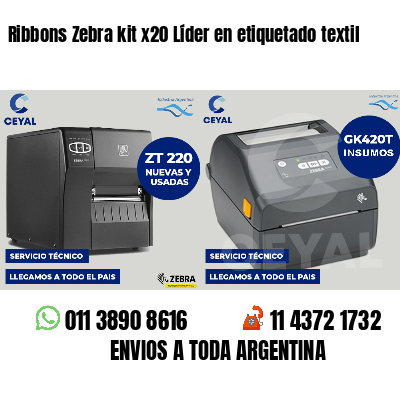 Ribbons Zebra kit x20 Líder en etiquetado textil
