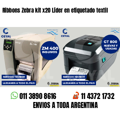 Ribbons Zebra kit x20 Líder en etiquetado textil